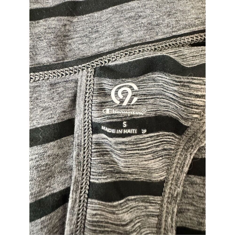 Champion Gray & Black Striped Racerback Tank Top Women’s Small Athletic Stretch - Picture 7 of 7